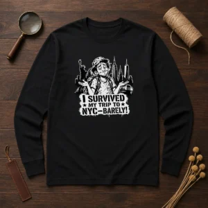 Premium NYC Trip Survivor Stencil Long Sleeve Shirt