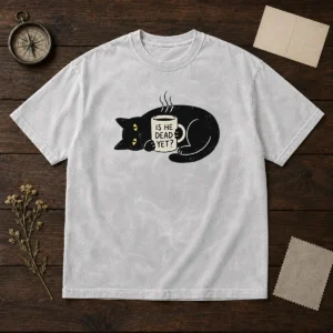 Premium SchröDinger'S Roommate Geek washed t shirt in soft fabric with classic fit and faded vintage look
