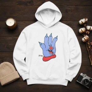 Premium Sting Blue Cartoon Hand Character Mascot Hoodie