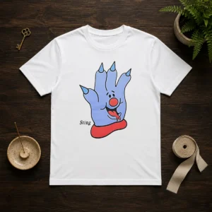 Premium Sting Blue Cartoon Hand Character Mascot