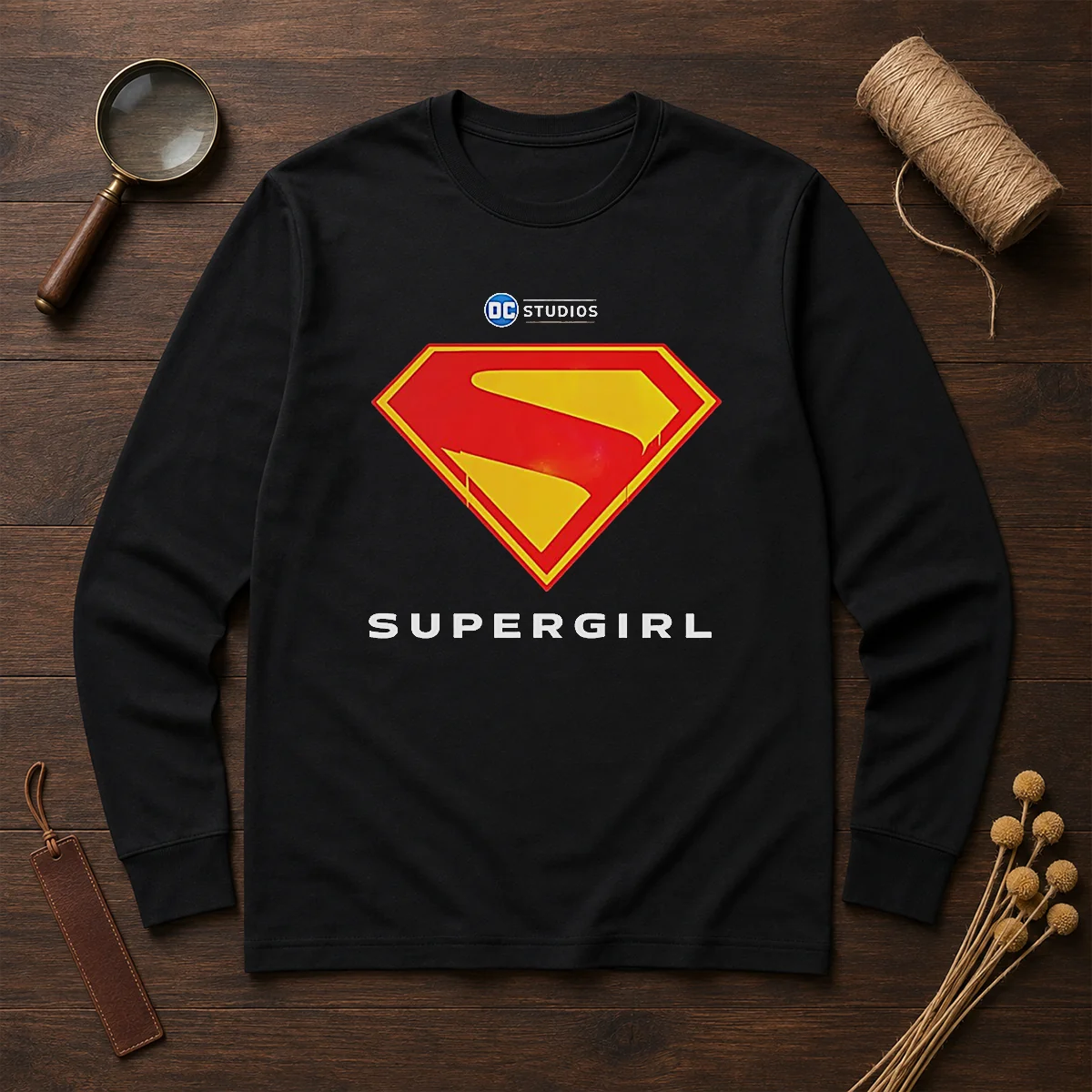 Premium Supergirl DC Studios Logo Long Sleeve Shirt