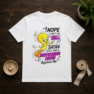 Premium Tweety Nope I Can'T Go To Hell Satan Still Has A Restraining Order Against Me