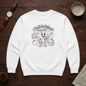 Pretty Back To School Fun Character Line Art Sweater