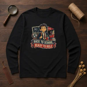 Pretty Back To School Proud Student Retro Distressed Long Sleeve Shirt