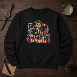 Pretty Back To School Proud Student Retro Distressed Sweater