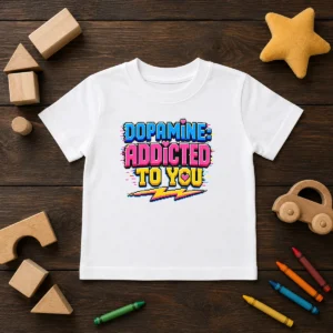 Pretty Dopamine Addicted To You Pixel Love Kids T-Shirt
