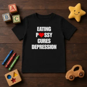 Pretty Eating Pssy Cures Depression Kids T-Shirt