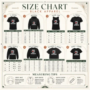 Size chart for Pretty Eating Pssy Cures Depression with measurements in inches and centimeters