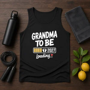 Pretty Grandma To Be 2027 Loading Pregnancy Announcement Tank Top