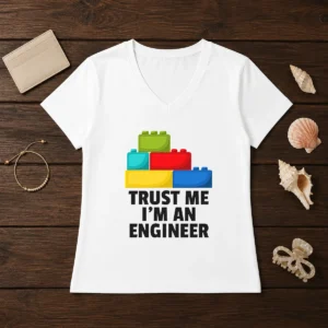 Pretty I'M An Engineer Building Blocks Brick Toy Builder V Neck Shirt in soft fabric with short sleeves