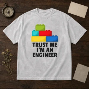 Pretty I'M An Engineer Building Blocks Brick Toy Builder Washed T-Shirt