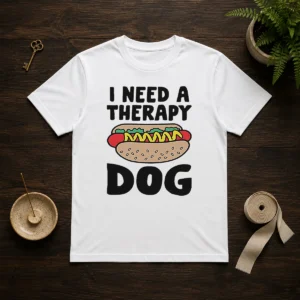 Pretty I Need A Therapy Dog Hot Dog Pun Food