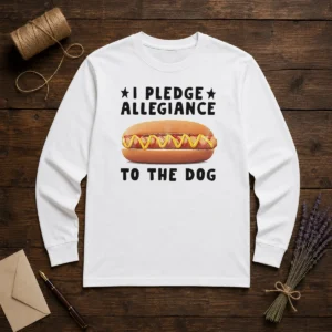 Pretty I Pledge Allegiance To The Dog Hot Dog Sandwich Long Sleeve Shirt