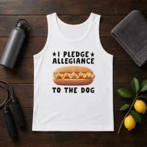 Pretty I Pledge Allegiance To The Dog Hot Dog Sandwich Tank Top