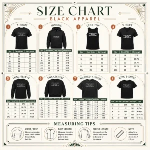 Size chart for Pretty If Only You Knew How Bad Things Really Are showing measurements in inches and cm