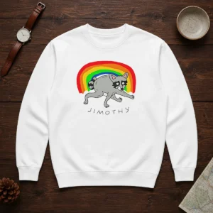 Pretty Jimothy The Raccoon Rainbow Funny Animal Sweater