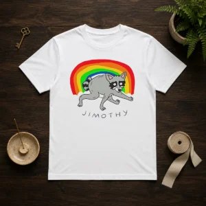 Pretty Jimothy The Raccoon Rainbow Funny Animal