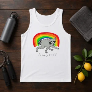 Pretty Jimothy The Raccoon Rainbow Funny Animal Tank Top