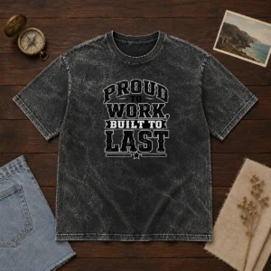 Pretty Labour Day Proud Worker Silhouette Washed T-Shirt