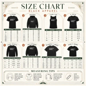 Size chart for Pretty Lee Township Against The World showing garment measurements in inches and cm