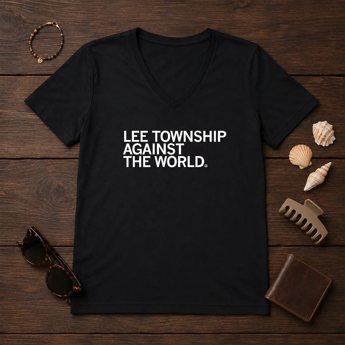 Pretty Lee Township Against The World V-Neck Shirt Pretty Lee Township Against The World V-Neck Shirt