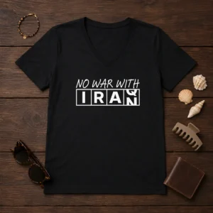 Pretty No War With Iran Political Protest Anti War V-Neck Shirt