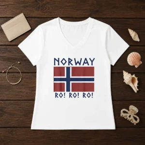 Pretty Norway Round Of 16 FIFA World Cup 2026 Ro Ro Ro Flag V-Neck Shirt