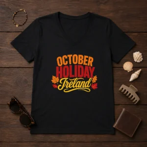Alternative view of Pretty October Holiday Ireland Cozy Fall Typography Vector Shirt