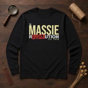 Pretty The Massie Revolution Est 2026 Political Movement long sleeve shirt in white with bold graphic print