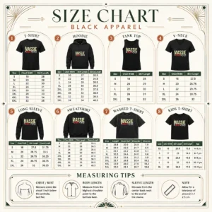 Size chart for Pretty The Massie Revolution Est 2026 Political Movement with measurements in inches and cm