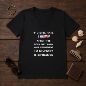 Pretty Trump And Biden Shit Show Political V-Neck Shirt