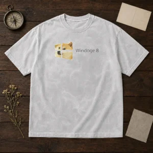 Pretty Windoge 8 Doge Windows Logo on a washed t shirt with a soft faded look