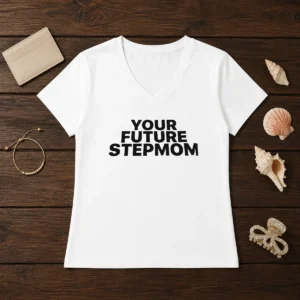 Pretty Your Future Stepmom Slogan V-Neck Shirt