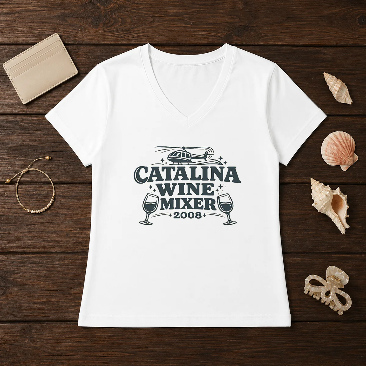 Top Catalina Wine Mixer V-Neck Shirt Top Catalina Wine Mixer V-Neck Shirt