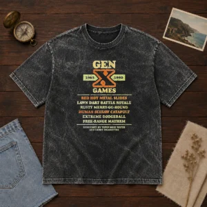 Top Gen X Games 1965 1980 Red Hot Metal Slides Washed T Shirt in red with vintage style print