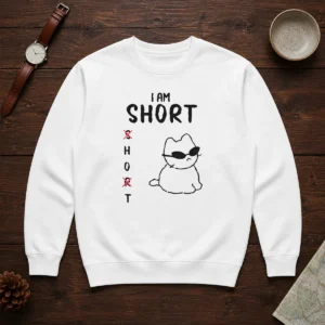Top I Am Short H And T With Cool Cat Sweater