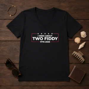 Top I Need About Two Fiddy 1776 2026 V-Neck Shirt