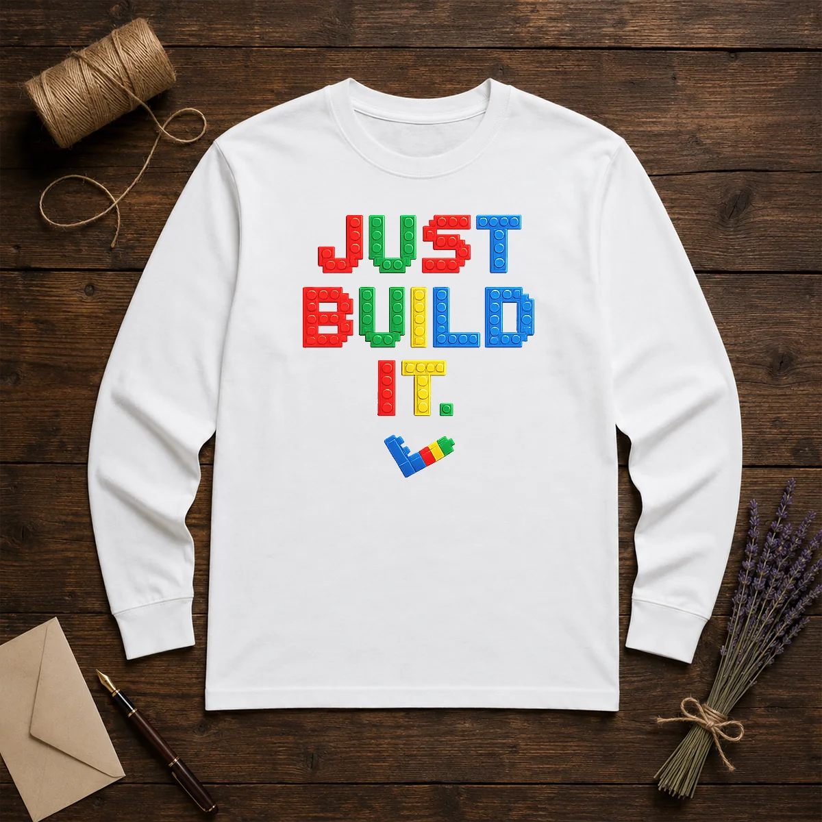 Top Just Build It Master Builder Building Block Long Sleeve Shirt