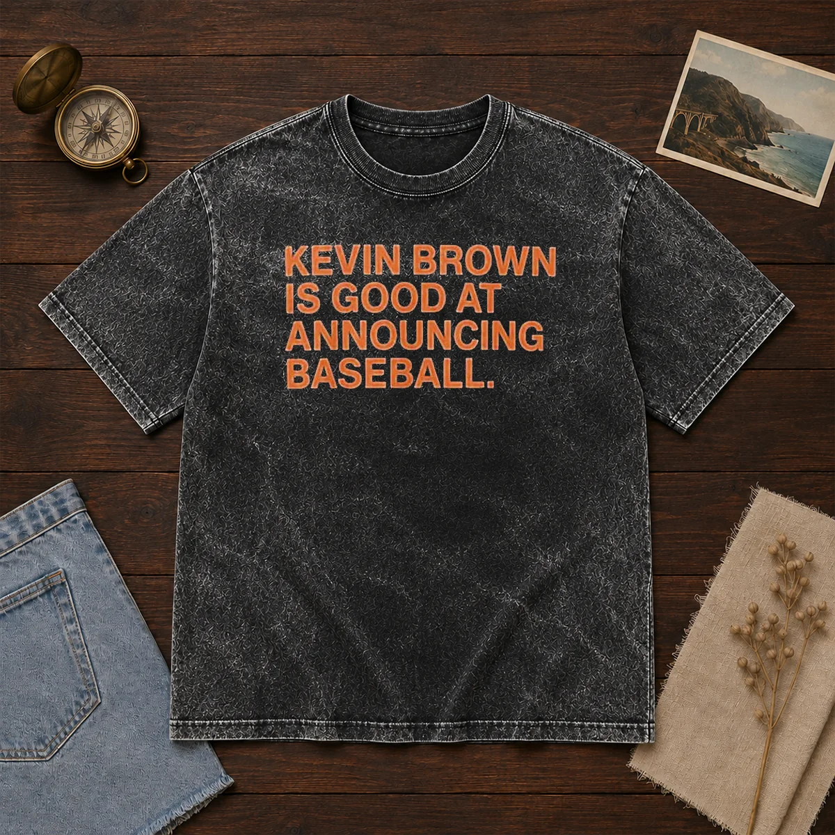Top Kevin Brown Is Good At Announcing Baseball Washed T-Shirt