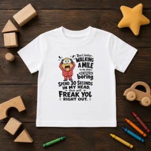 Top Minion Dont Bother Walking A Mile In My Shoes That Would Be Boring Spend 30 Seconds In My Kids T-Shirt