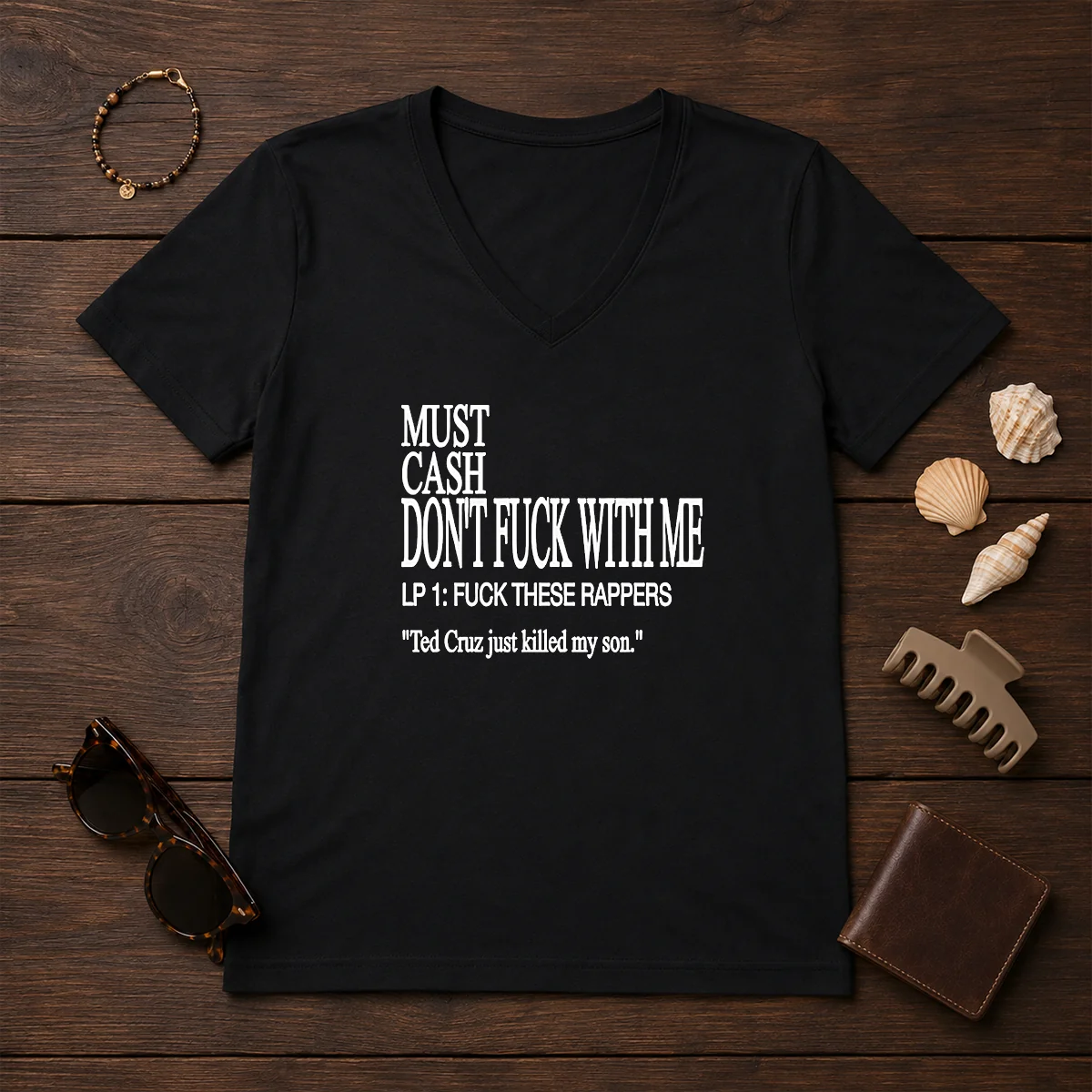 Top Must Cash Dont Fuck With V-Neck Shirt Top Must Cash Dont Fuck With V-Neck Shirt