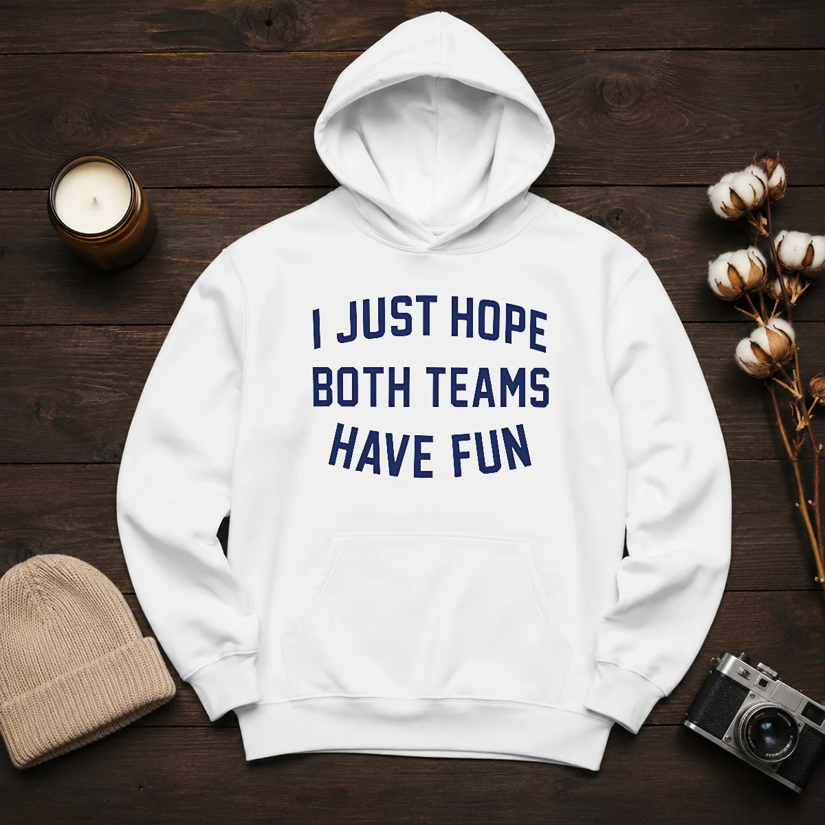 Top Post Malone I Just Hope Both Teams Have Fun Hoodie in black with front graphic print