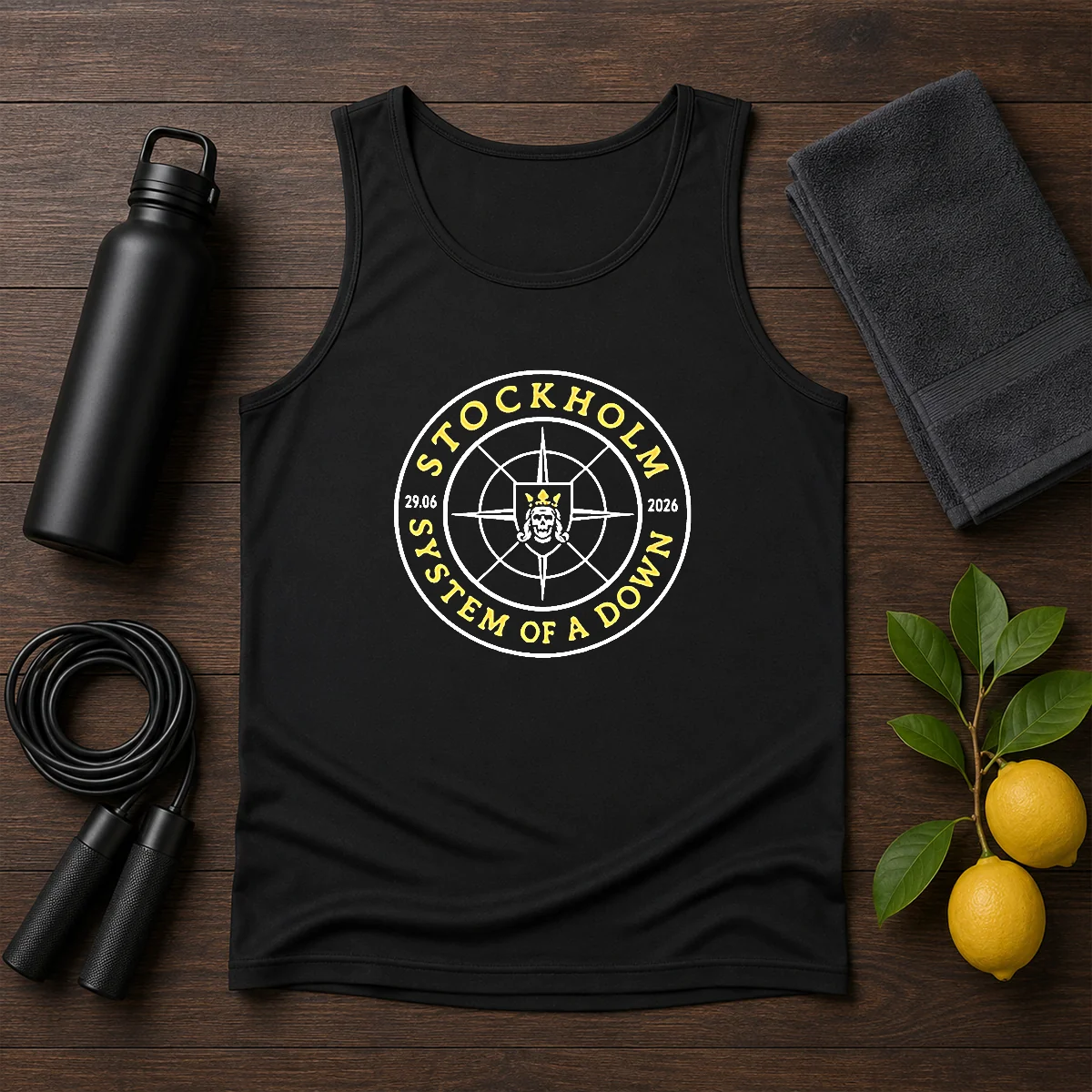 Top System Of A Down Stockholm 2026 Tour Badge Tank Top