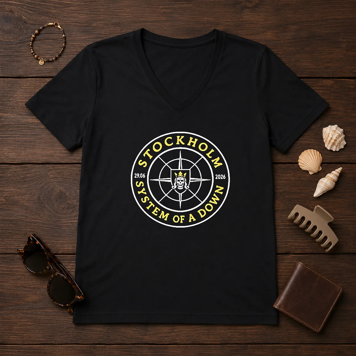Top System Of A Down Stockholm V-Neck Shirt Top System Of A Down Stockholm V-Neck Shirt
