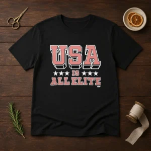 Top USA Is All Elite AEW Wrestling Promotional Logo