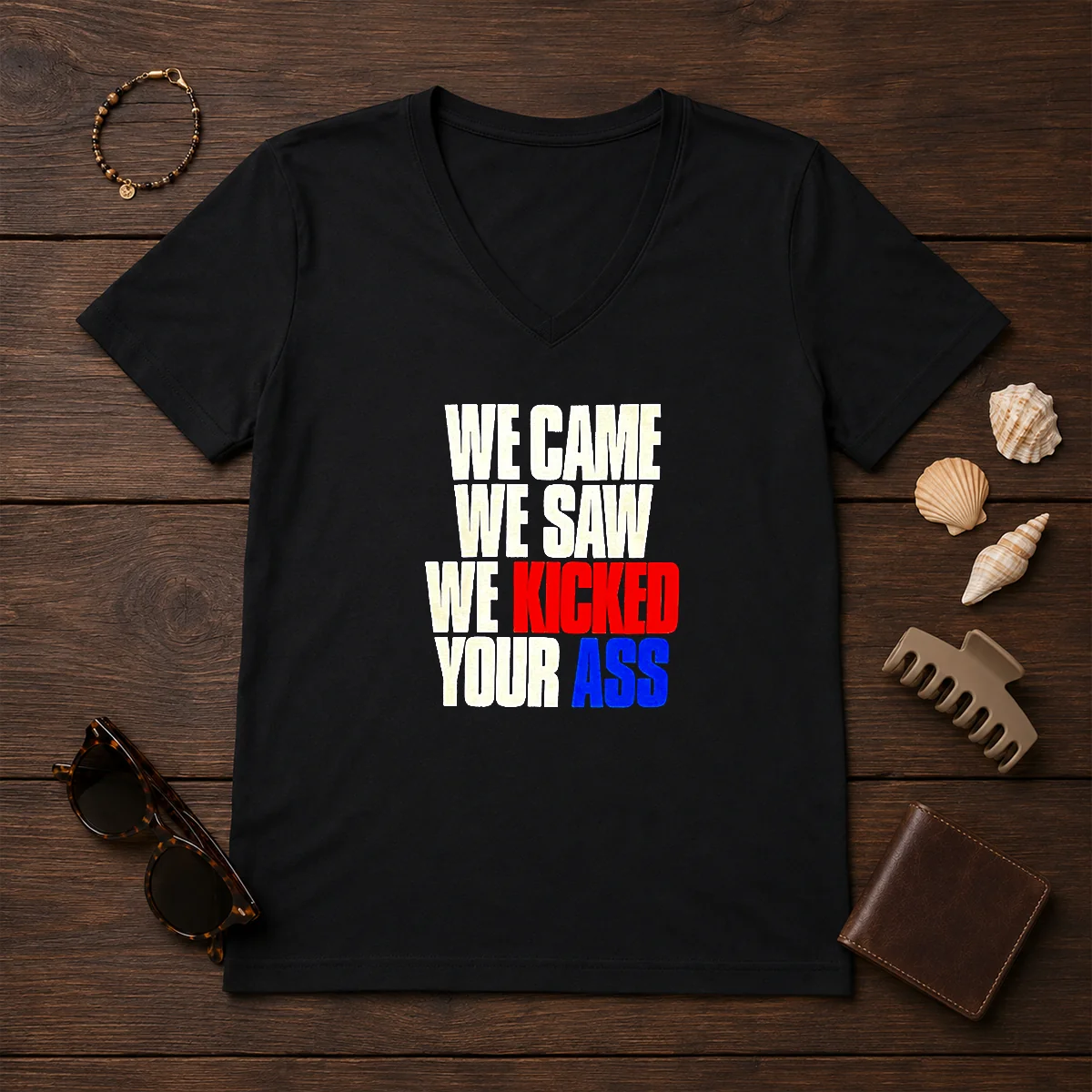Top We Came We Saw We V-Neck Shirt Top We Came We Saw We V-Neck Shirt