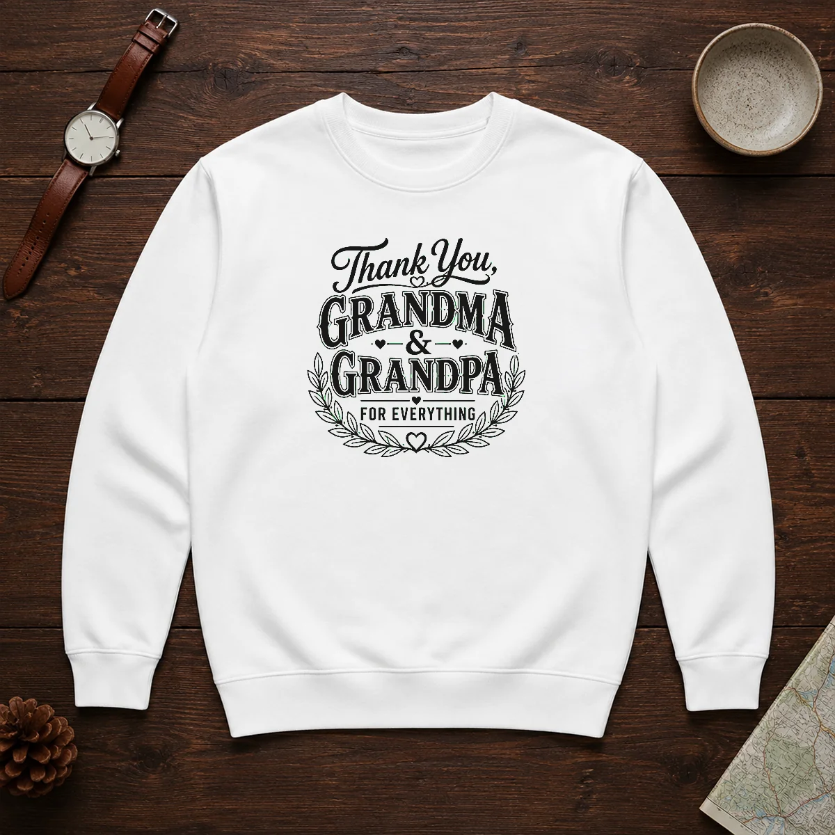 Awesome Grandparents Day Thank You With Line Art Typography Sweater