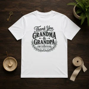 Awesome Grandparents Day Thank You With Line Art Typography