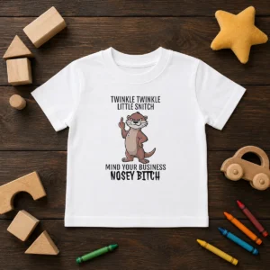 Awesome Twinkle Twinkle Little Snitch Mind Your Business Nosey Bitch Otter Kids T-Shirt
