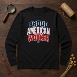 Funny Proud American Worker Labour Day Streetwear Long Sleeve Shirt